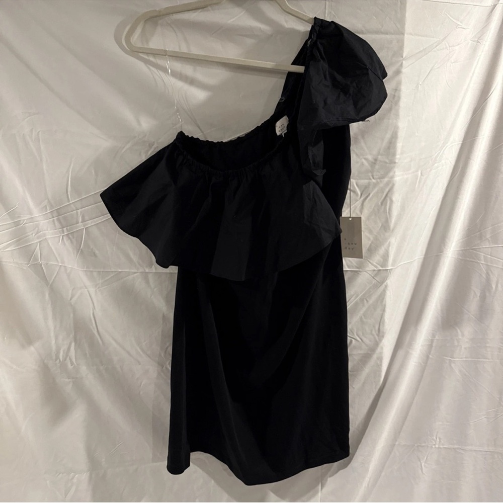 NWT A New Day Elegant Black One-Shoulder Dress